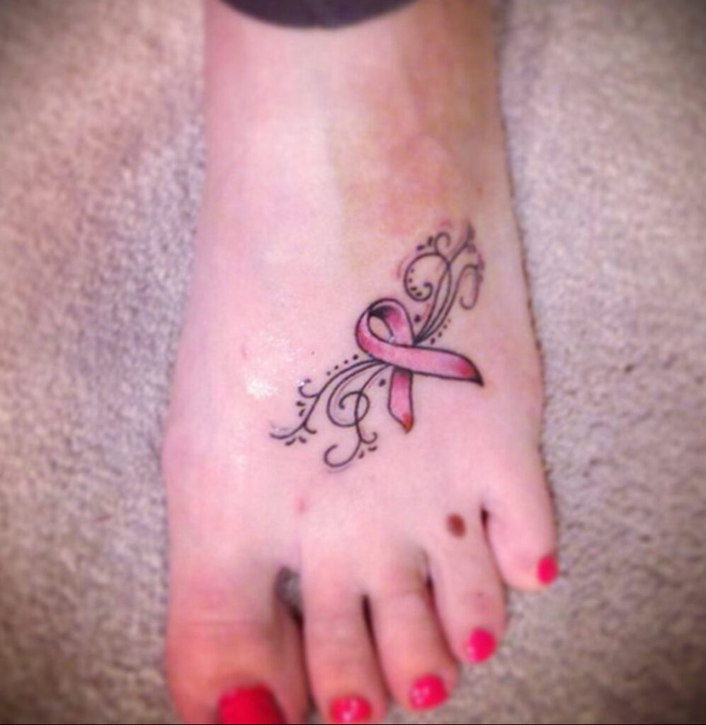 Photo of pink ribbon tattoo 06/20/2021 №226 - tattoo pink ribbon -