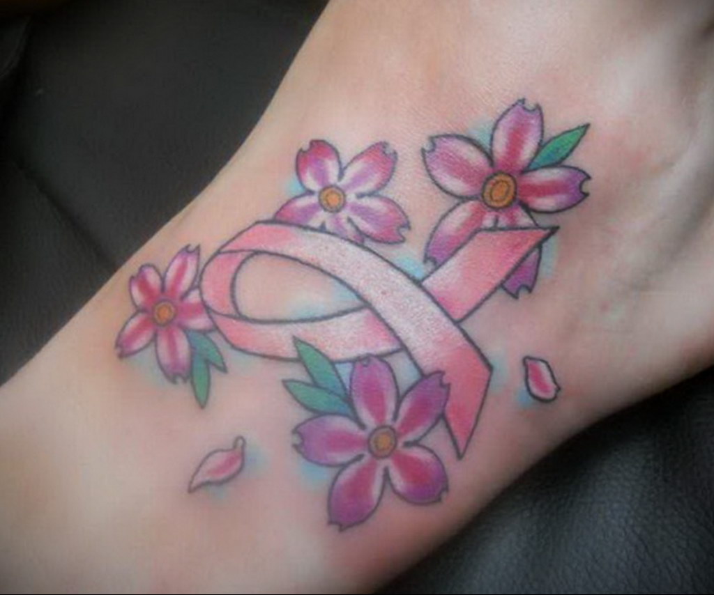 Photo of pink ribbon tattoo 06/20/2021 №218 - tattoo pink ribbon -