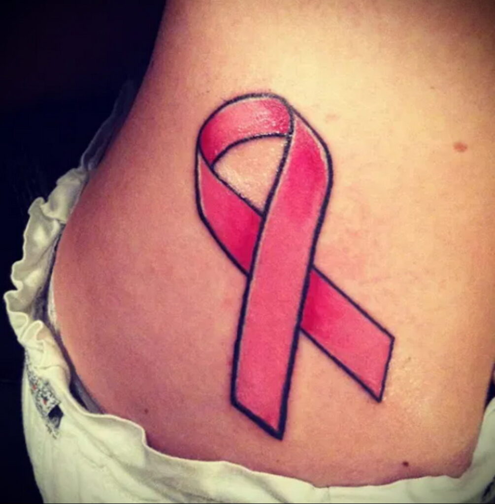 Photo of pink ribbon tattoo 06/20/2021 №216 - tattoo pink ribbon -