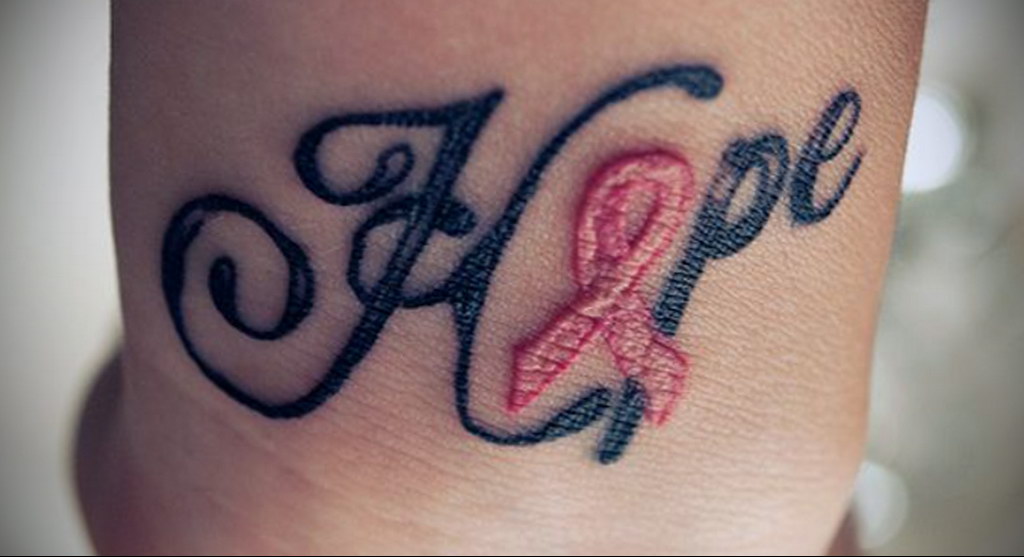 Photo of pink ribbon tattoo 06/20/2021 №214 - tattoo pink ribbon -