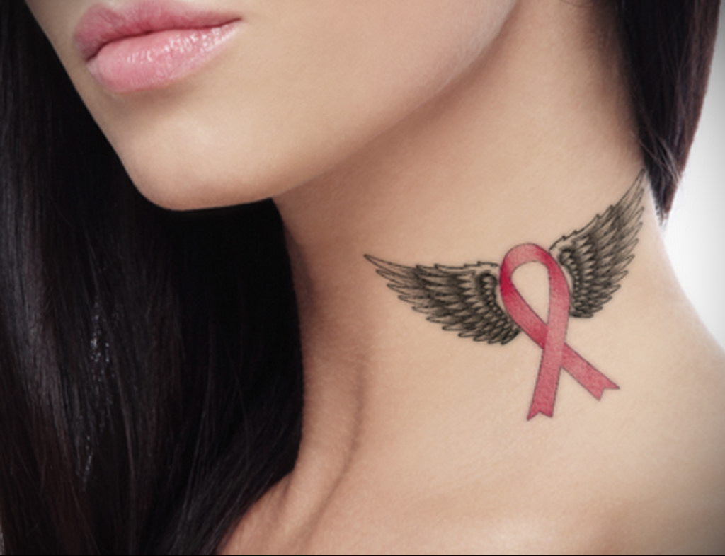 Photo of pink ribbon tattoo 06/20/2021 №212 - tattoo pink ribbon -