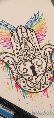 fotó tetoválás Fatima keze, 2018.04.24. №048 - tetoválás Fatima keze (hamsa) -