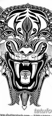 fotó kardfogú tigris tetoválásról, kelt 2017. 07. 25-én №046-Kardfogú tigris