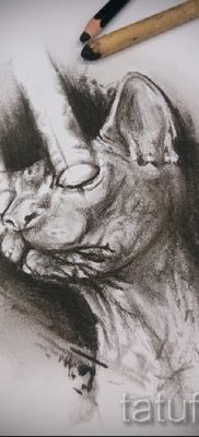 A szfinx tetoválás stílusos változata - a karon lévő szfinx tetováláshoz használható