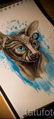 A szfinx tetoválás egyedi változata - használható a szfinx macska tetoválásához