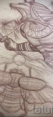 A Szfinx tetoválás eredeti változata - használható az egyiptomi Szfinx tetováláshoz