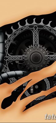 fotó egy fogaskerék tetoválásról, kelt 2017.08.01., 105 - fogaskerék tetoválás -