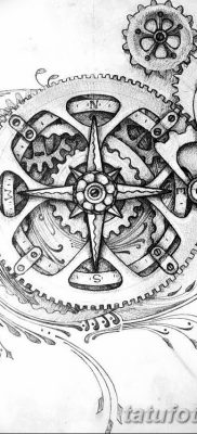 fotó a fogaskerék tetoválásról, dátum: 2017.08.01 №120 - Fogaskerék tetoválás -