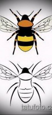 Bumblebee TATTOO # 646 - a minta méltó változata, amely jól használható a poszméh tetoválásához az ujjon