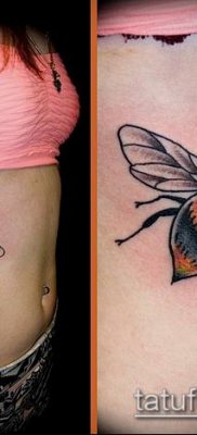 Bumblebee TATTOO № 138 - a kép érdekes változata, amely könnyen használható felülvizsgálatra és tetoválásként poszméh shcherbinka alkalmazására