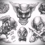 vázlatok tetováláshoz bohóccal vagy tréfával