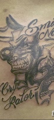 Fotó a tetoválásról most nevetni sírni később 2018.08.17. №041 - Mosolyogj most sírj később -