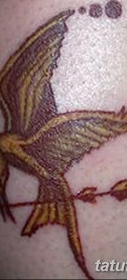 fotó a Mockingjay tetoválásról, 2017. 09. 25 -én, 037 sz. - Tetoválás -éhezők viadala -