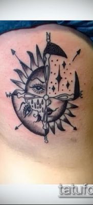 fotó a nap és a hold tetoválásról (érték) - egy példa egy érdekes tetoválási tervre - 025