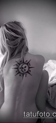 fotó a nap és a hold tetoválásról (jelentése) - egy példa egy érdekes tetoválási tervre - 023