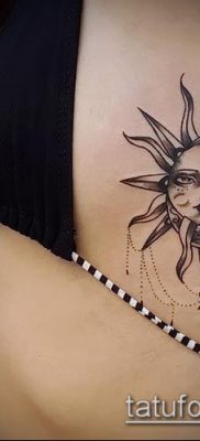 fotó a nap és a hold tetoválásról (jelentése) - egy példa egy érdekes tetoválási tervre - 013