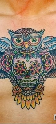 fotó bagoly tetoválásról koponyával kelt 2017.10.23. №002 - tetoválóbagoly koponyával - 2354234342