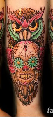 fotó bagoly tetoválásról koponyával 2017.10.23. №012 - tetoválóbagoly koponyával -