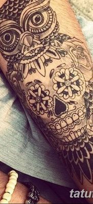 fotó egy bagoly tetoválásról koponyával 2017.10.23. №027 - tetoválóbagoly koponyával -