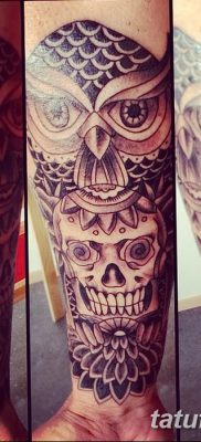 fotó bagoly tetoválásról koponyával 2017.10.23. №041 - tetoválóbagoly koponyával -