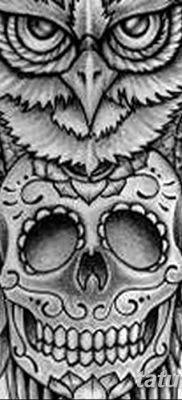 fotó egy bagoly tetoválásról koponyával 2017.10.23. №053 - tetoválóbagoly koponyával -