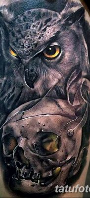 fotó egy bagoly tetoválásról koponyával 2017.10.23. №075 - tetoválóbagoly koponyával -