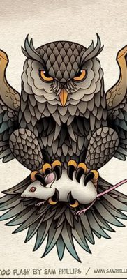 fotó egy bagoly tetoválásról koponyával 2017.10.23. №086 - tetoválóbagoly koponyával -