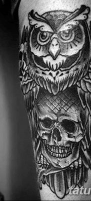 fotó egy bagoly tetoválásról koponyával 2017.10.23. №091 - tetoválóbagoly koponyával -