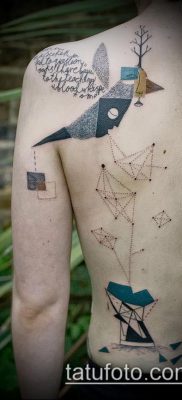 fotó egy csillagkép tetoválásról (jelentése) - példa egy érdekes tetoválási tervre - 077