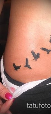 A madár nyáj tetoválás # 725 a minta klassz változata, amely könnyen használható madarak nyájának feldolgozására és felhelyezésére a karra tetoválásként