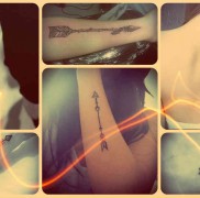 A nyíl tetoválás jelentése - példák a fotón (opciók)