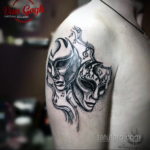 Fotó két színházi maszk tetoválás 2019.09.09. №001 - tetoválószínházi maszkok -