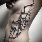 Fotó két színházi maszk tetoválás 2019.09.09. №002 - tetoválószínházi maszkok -