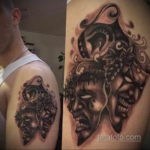 Fotó két színházi maszk tetoválás 2019.09.09. №003 - tetoválószínházi maszkok -