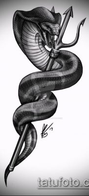 TATTOO TIDES № 768 - a kép exkluzív változata, amely jól használható a véglegesítéshez és tetoválásként történő alkalmazáshoz Poszeidón tridenz