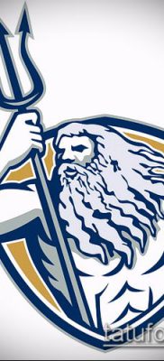 TRIDING TATTOO № 851 - a minta egyedi változata, amely sikeresen használható feldolgozásra és tetoválásként történő alkalmazásra Poseidon trident