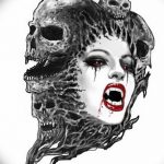 снимка на рисунка на вампирска татуировка 19.11.2018 №091 - фото татуировка вампир -