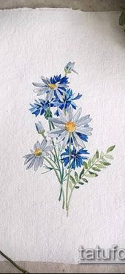 fotó egy búzavirág tetoválásról (érték) - példa rajz - 046