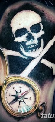 fotó tetoválás Jolly Roger kelt 2017. 09. 22 -én № 052 - tetoválás Jolly Roger -