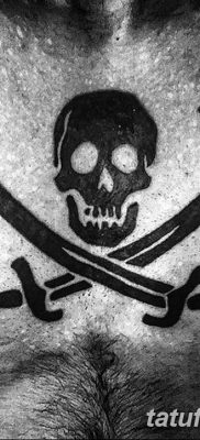 fotó tetoválás Jolly Roger kelt 2017. 09. 22 -én №068 - tetoválás Jolly Roger -
