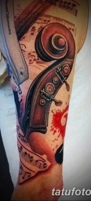 Снимка на татуировка за виолончело от 04.08.2018 №039 - татуировка виолончело -