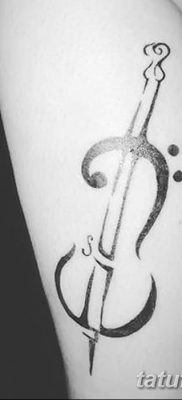 Снимка на татуировка за виолончело от 04.08.2018 №042 - татуировка виолончело -