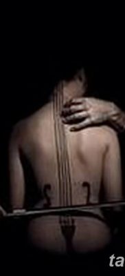 Снимка на татуировка за виолончело от 04.08.2018 №054 - татуировка виолончело -