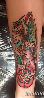 Снимка на татуировка за виолончело от 04.08.2018 №082 - татуировка виолончело -