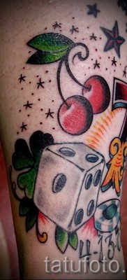 Cseresznye tetoválás a lábán - példák a tetoválásokra a fotón 30012016 1