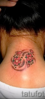 Cseresznye tetoválás a nyakán - példák a tetoválásokra a fényképeken 30012016 1