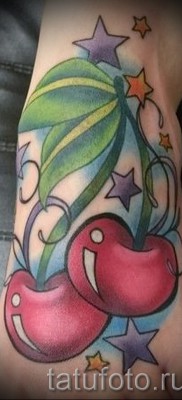 Cseresznye tetoválás old school - példák a tetoválásokra a fényképeken 30012016 2