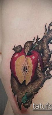 APPLE TATTOO No. 252 - a minta egyedi változata, amely sikeresen használható almafa tetoválásként történő feldolgozásra és alkalmazásra