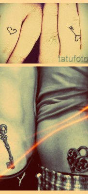 Какво означава татуировка с ключ и ключалка - примери на снимката