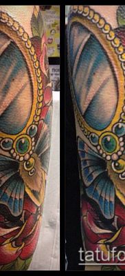 tetováló tükör №657 - a minta exkluzív változata, amely sikeresen használható homokóra átalakítására és alkalmazására, mint tükör tetoválás